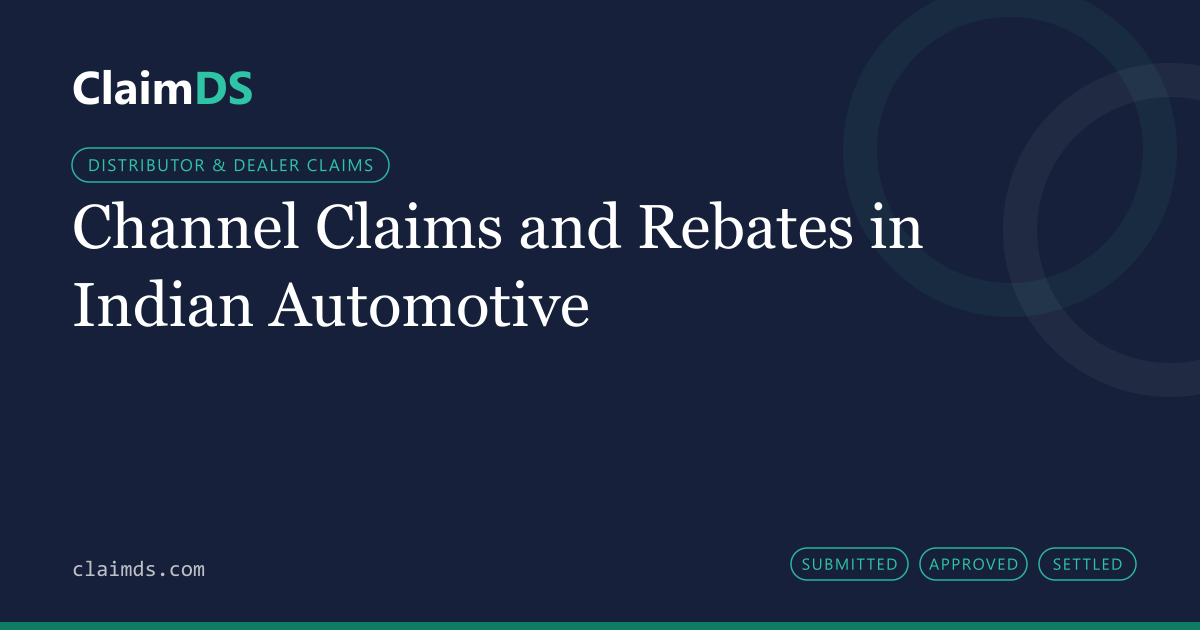 ClaimDS article banner: Channel Claims and Rebates in Indian Automotive
