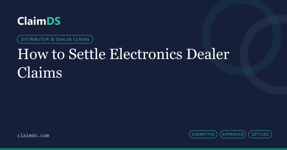ClaimDS article banner: How to Settle Electronics Dealer Claims
