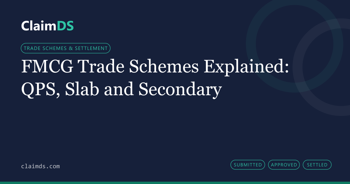 ClaimDS article banner: FMCG Trade Schemes Explained: QPS, Slab and Secondary