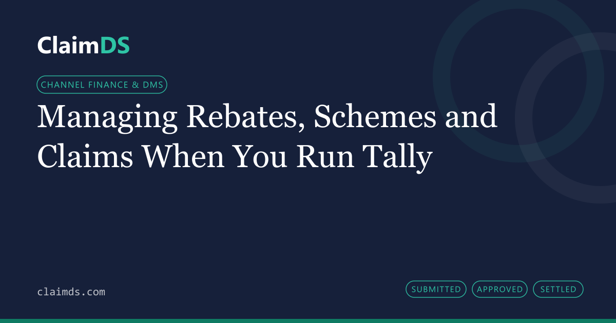 ClaimDS article banner: Managing Rebates, Schemes and Claims When You Run Tally