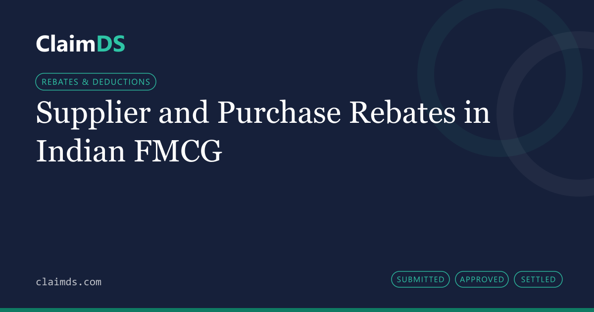 ClaimDS article banner: Supplier and Purchase Rebates in Indian FMCG