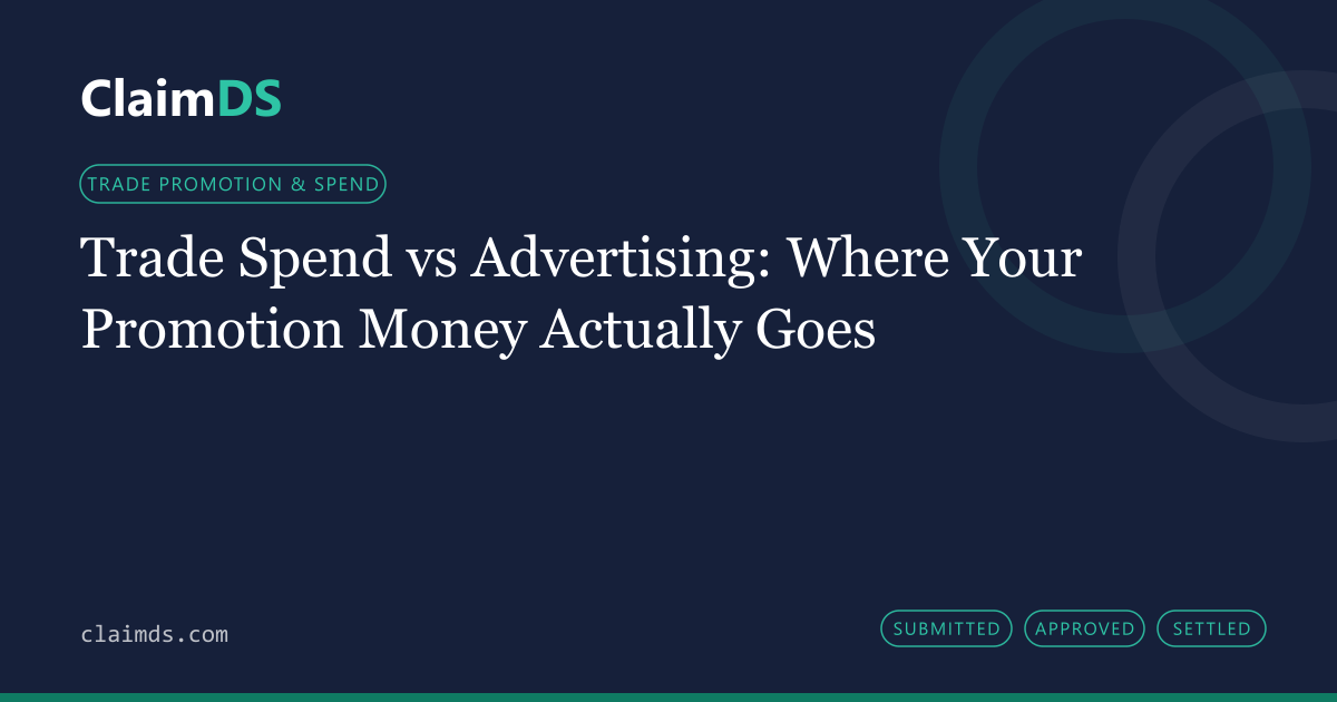 ClaimDS article banner: Trade Spend vs Advertising: Where Your Promotion Money Actually Goes